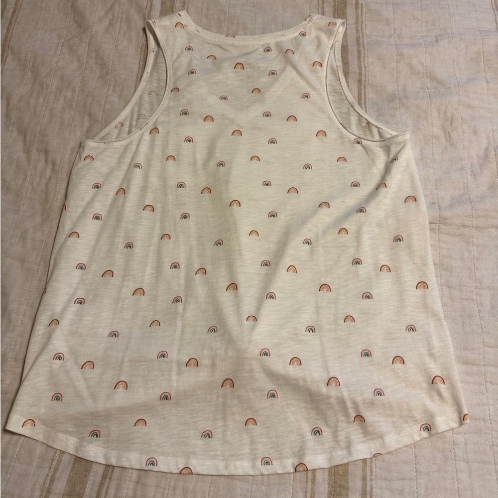 SO Women's white Tank Top with Rainbow Print size XL extra large shirt - Picture 5 of 5
